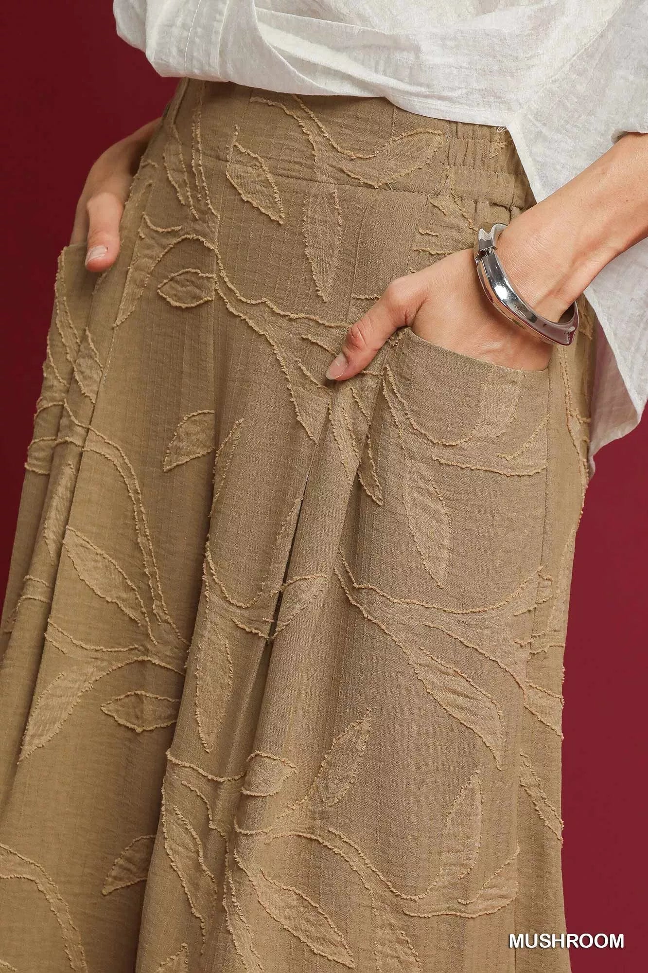 Umgee Jacquard Wide-Leg Pants