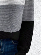 Color Block Long Sleeve Sweater