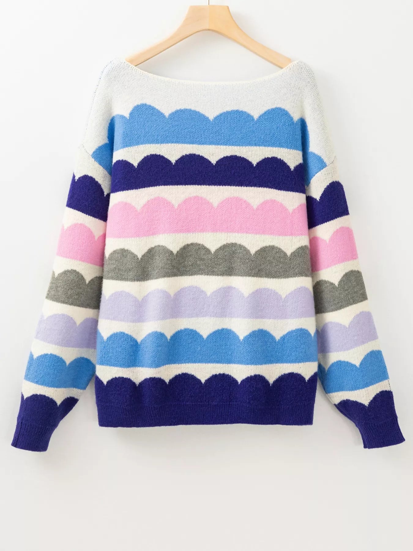 Contrast Boat Neck Sweater