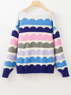 Contrast Boat Neck Sweater