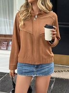 Casual Zip Up Long Sleeve Jacket