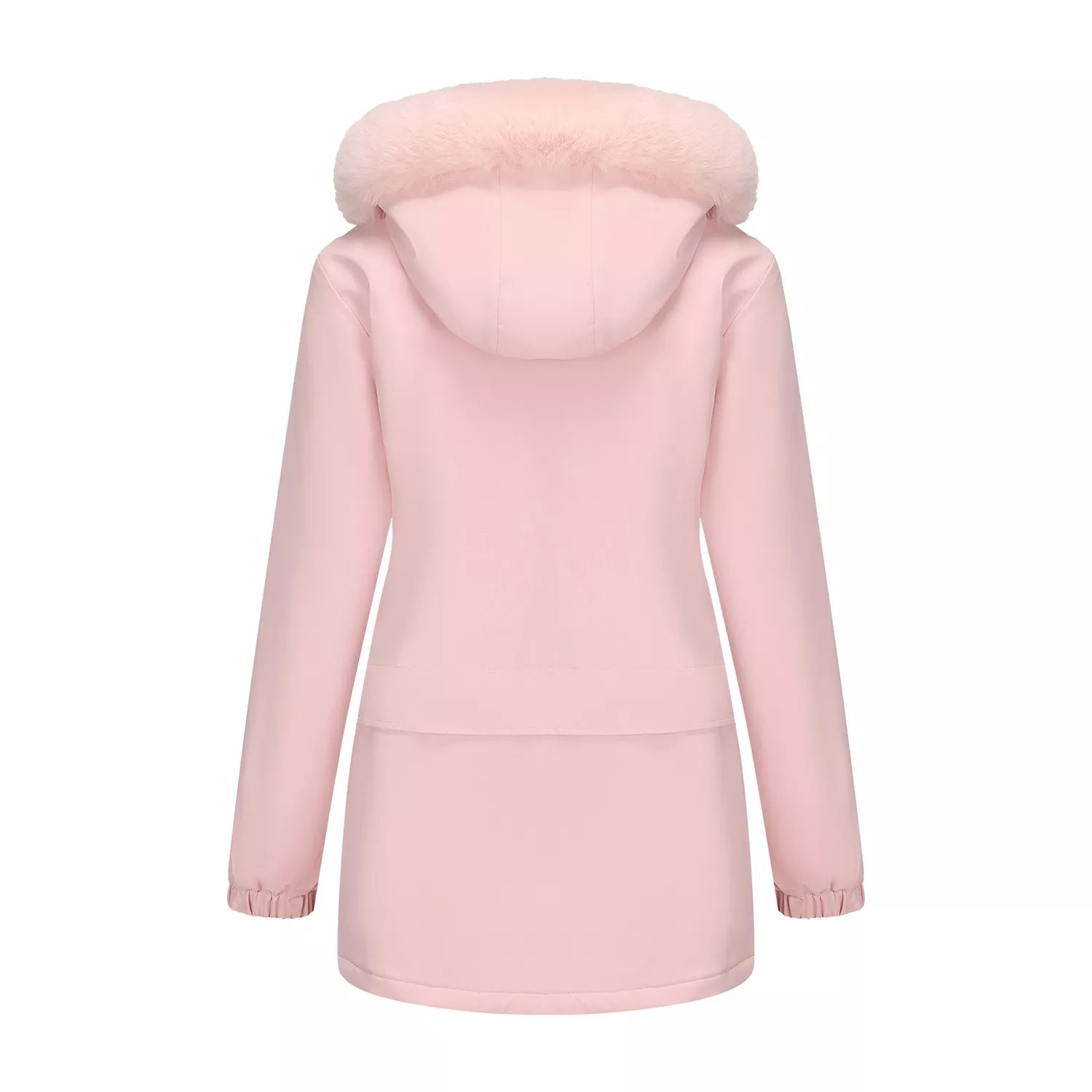 Full Size Fur Hooded Warm Winter Parka Outerwear Plus Size