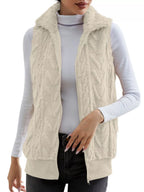 Full Size Cozy Faux Fur Zip-Up Vest Coat Plus Size