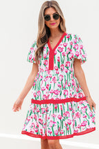 Berkley Floral V Neck Bubble Babydoll Dress