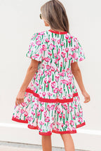 Berkley Floral V Neck Bubble Babydoll Dress