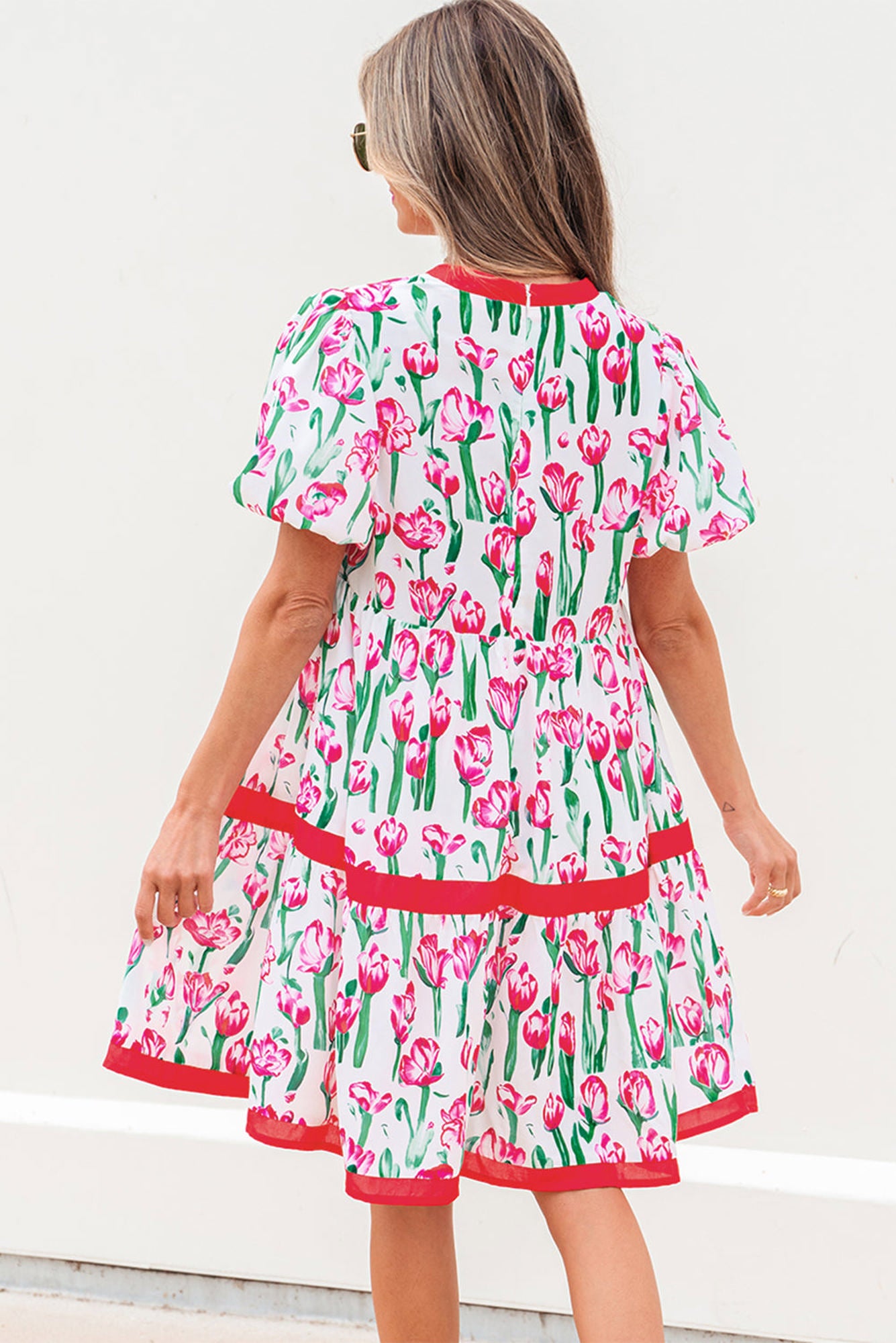 Berkley Floral V Neck Bubble Babydoll Dress