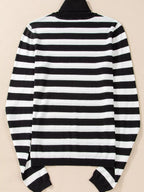 Stripe Slim Fit High Neck Knit Sweater