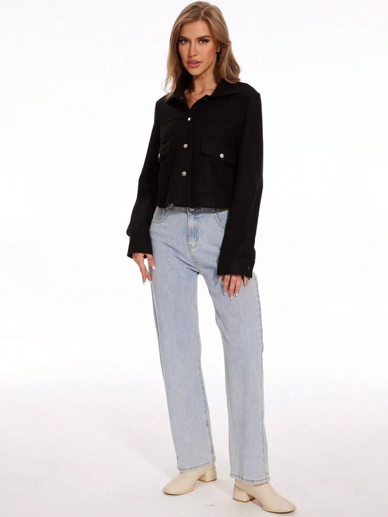 Snap Down Long Sleeve Jacket