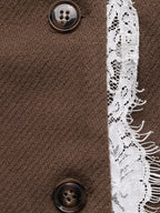 Lace Trim Button Up Blazer