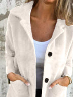 Full Size Button-Down Long Sleeve Longline Coat Plus Size