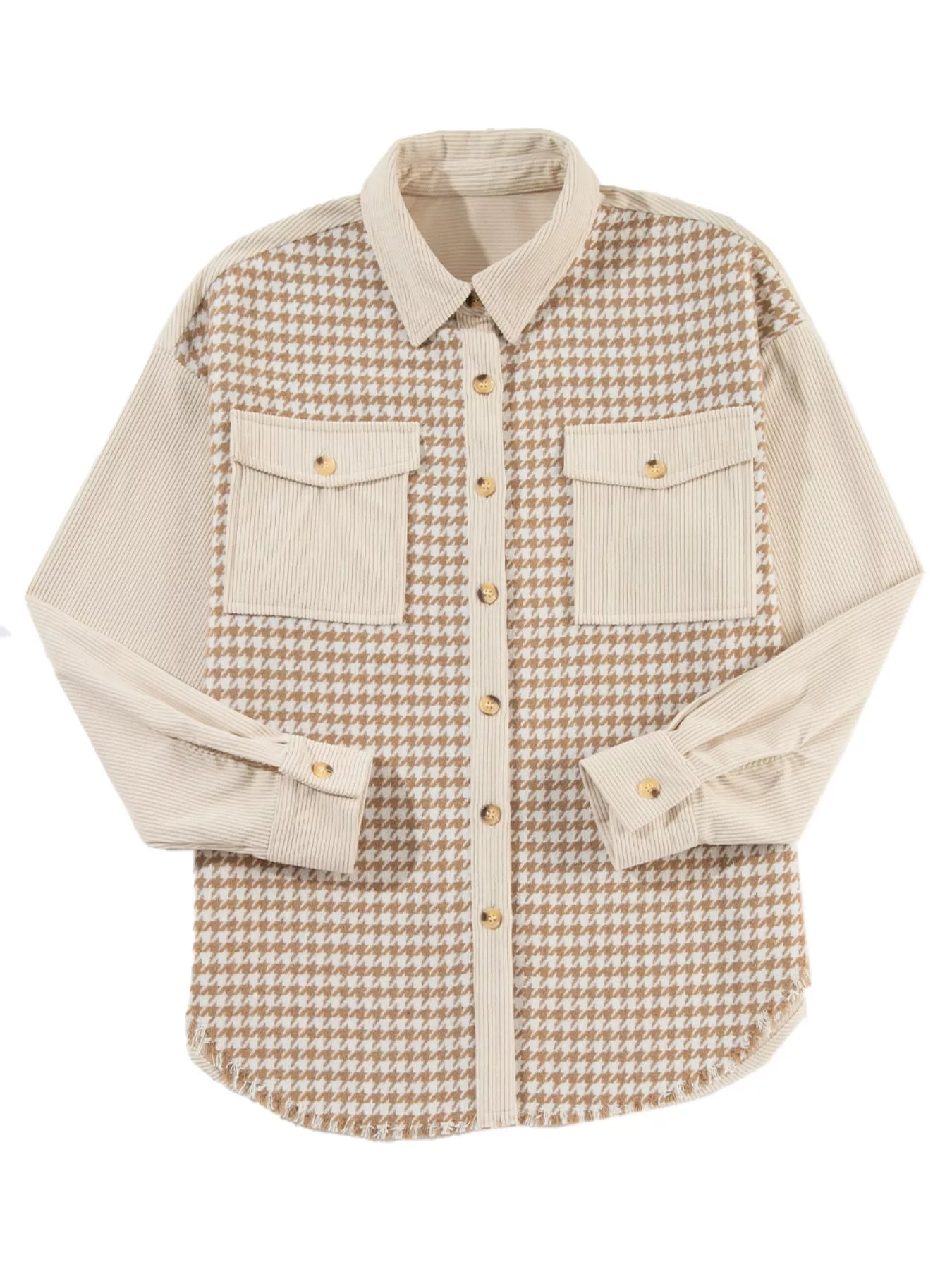 Houndstooth Button-Down Jacket