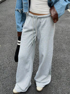 Wide Leg Sweatpants with Drawstring