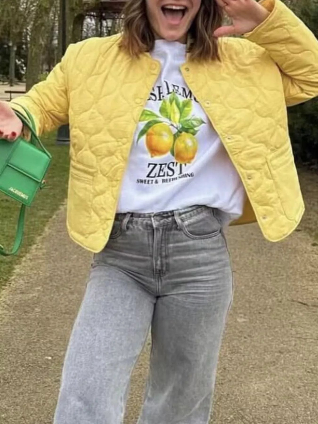 Quilted Lightweight Snap Down Puffer Jacket