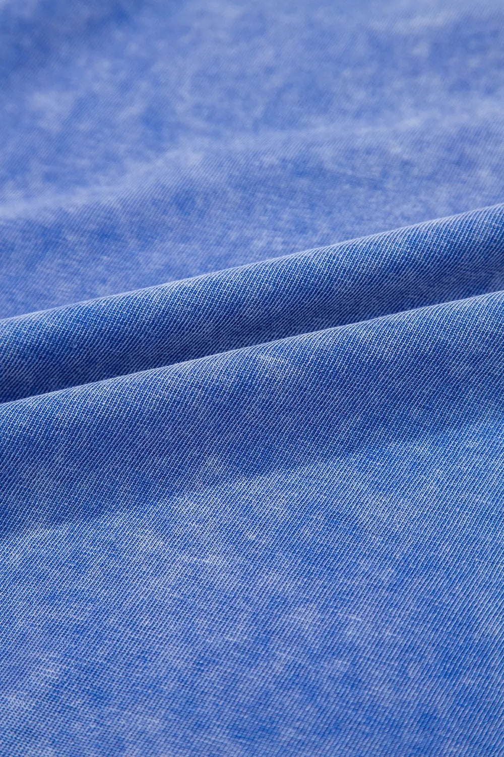 Acid Wash Star Patched Rolled Trim Top and Pants Set