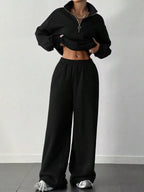Half-Zip Long Sleeve Sweatshirt and Pants Set