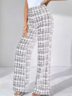 Plaid Wide Leg Pants