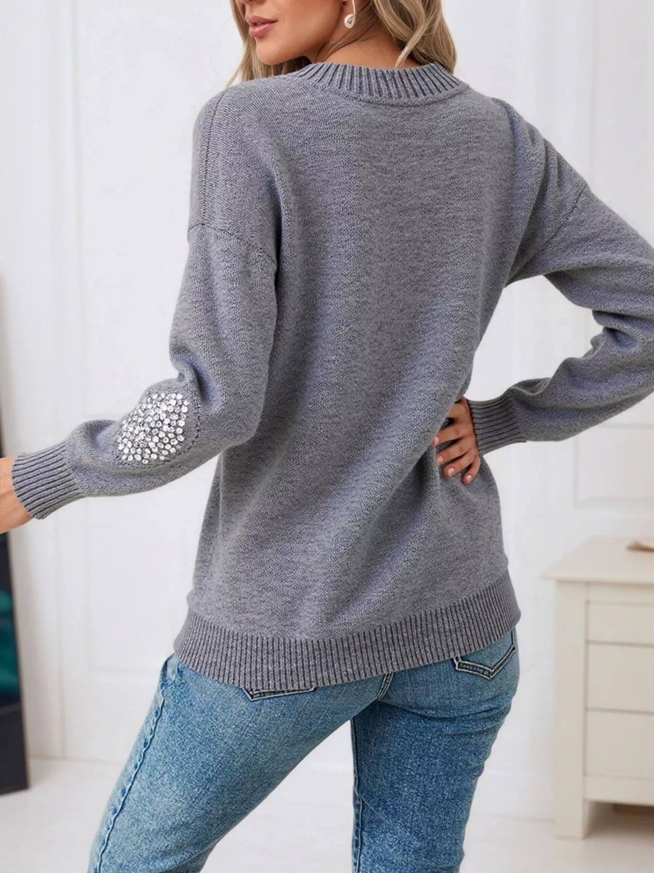 Sparkling Diamond Pattern Sweater