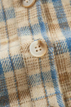 Plaid Drawstring Hooded Flannel Jacket