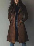 Button Up Long Sleeve Trench Coat