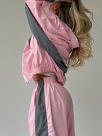 Zip Up Long Sleeve Top and Pants Set