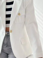 Lapel Collar One Button Blazer