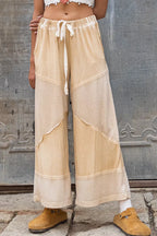 POL Elastic Waistband Wide Leg Pants with Drawstring