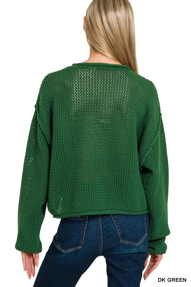 Zenana Zenana American Flag Crew Neck Sweater