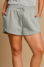 Umgee Full Size Drawstring Sweatshorts with Pockets Plus Size