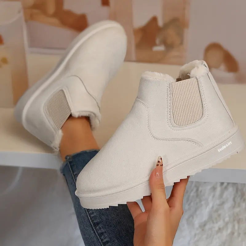 Women's Thick Soled Winter Snow Boots With Plush Lining & Anti-Slip Outsole Casual Ankle Boots