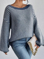 Striped Boat Neck Sweater