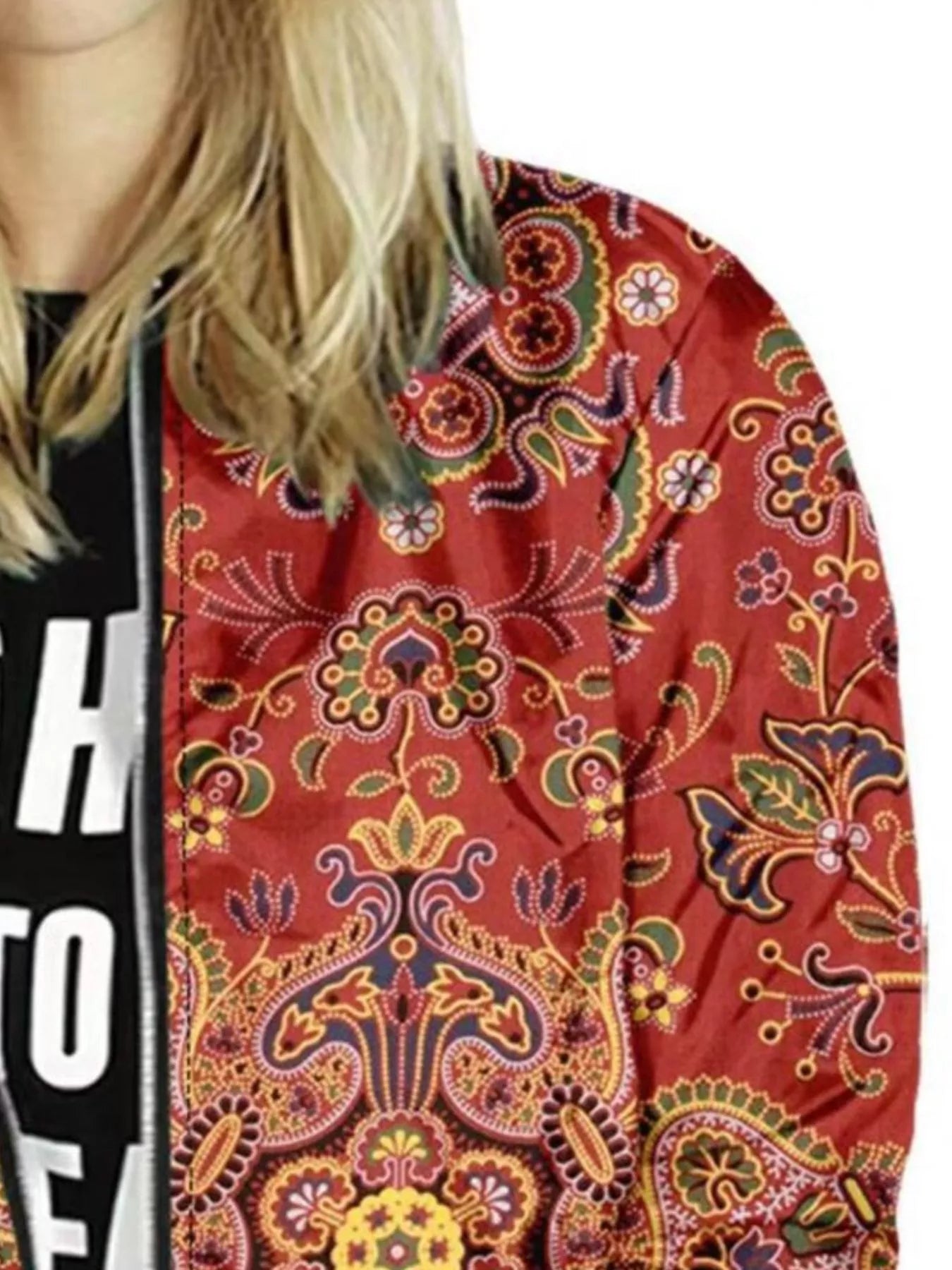 Zip Up Printed Jacket