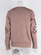 Flower Dropped Shoulder Sweater