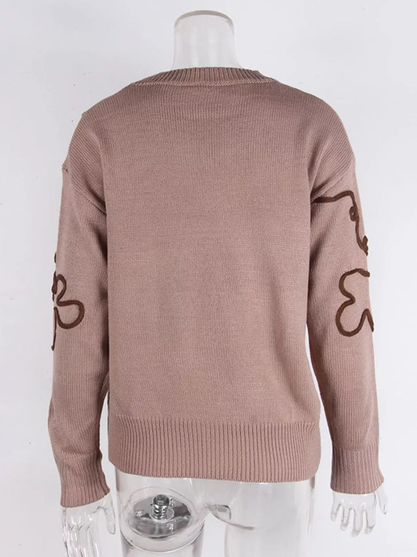 Flower Dropped Shoulder Sweater