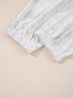 Abstract Print Loose Drop Sleeve Hoodie and Elastic Waistband Pants Set