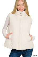 Zenana High Neck Zip-Up Vest Coat