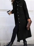 Longline Button-Front Denim Jacket