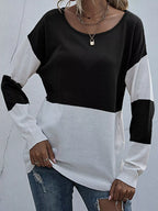 Color Block Round Neck Sweater