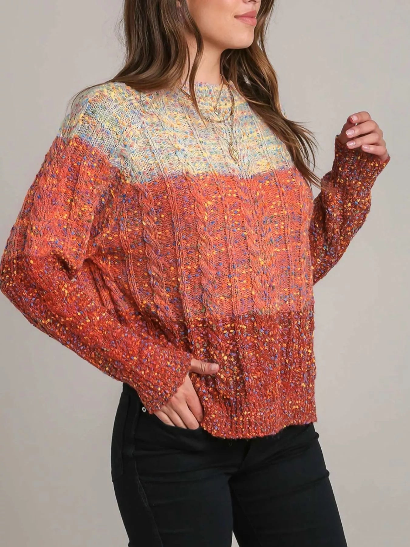 Multicolour Colorful Confetti Wool Ball Knitted Sweater