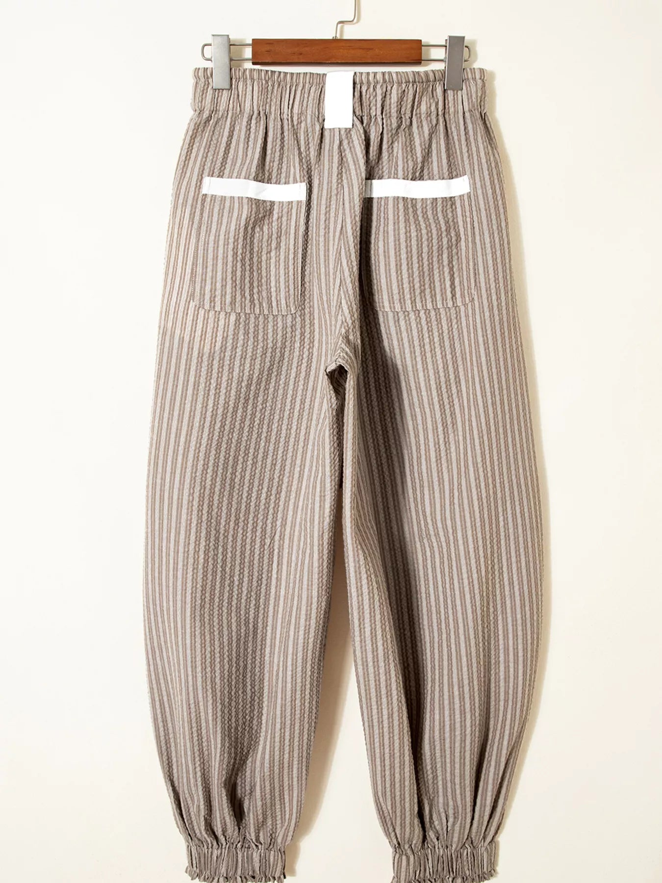 Stripe Drawstring Cargo Jogger Pants with Pockets