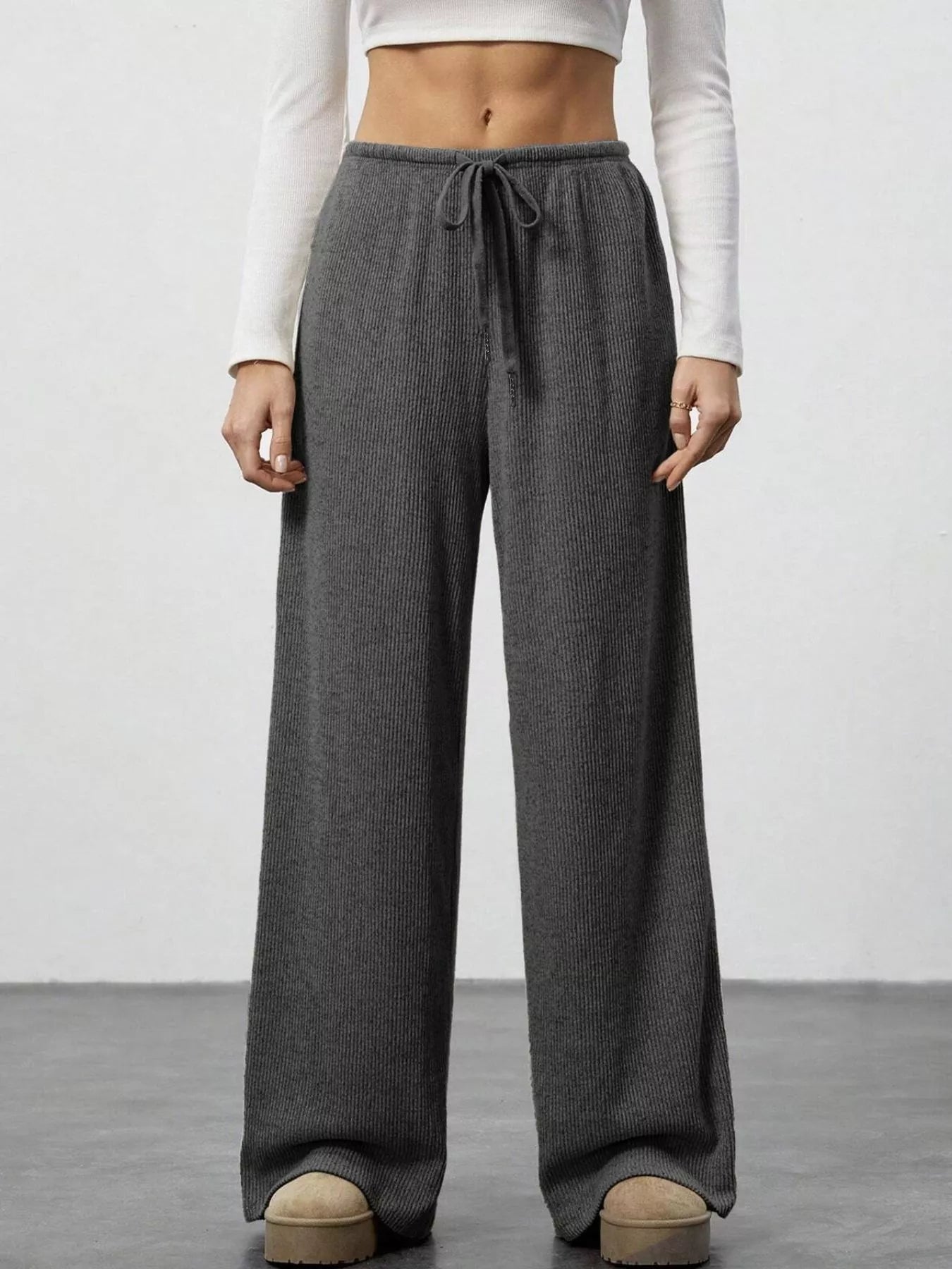 Relaxed Fit Wide Leg Pants