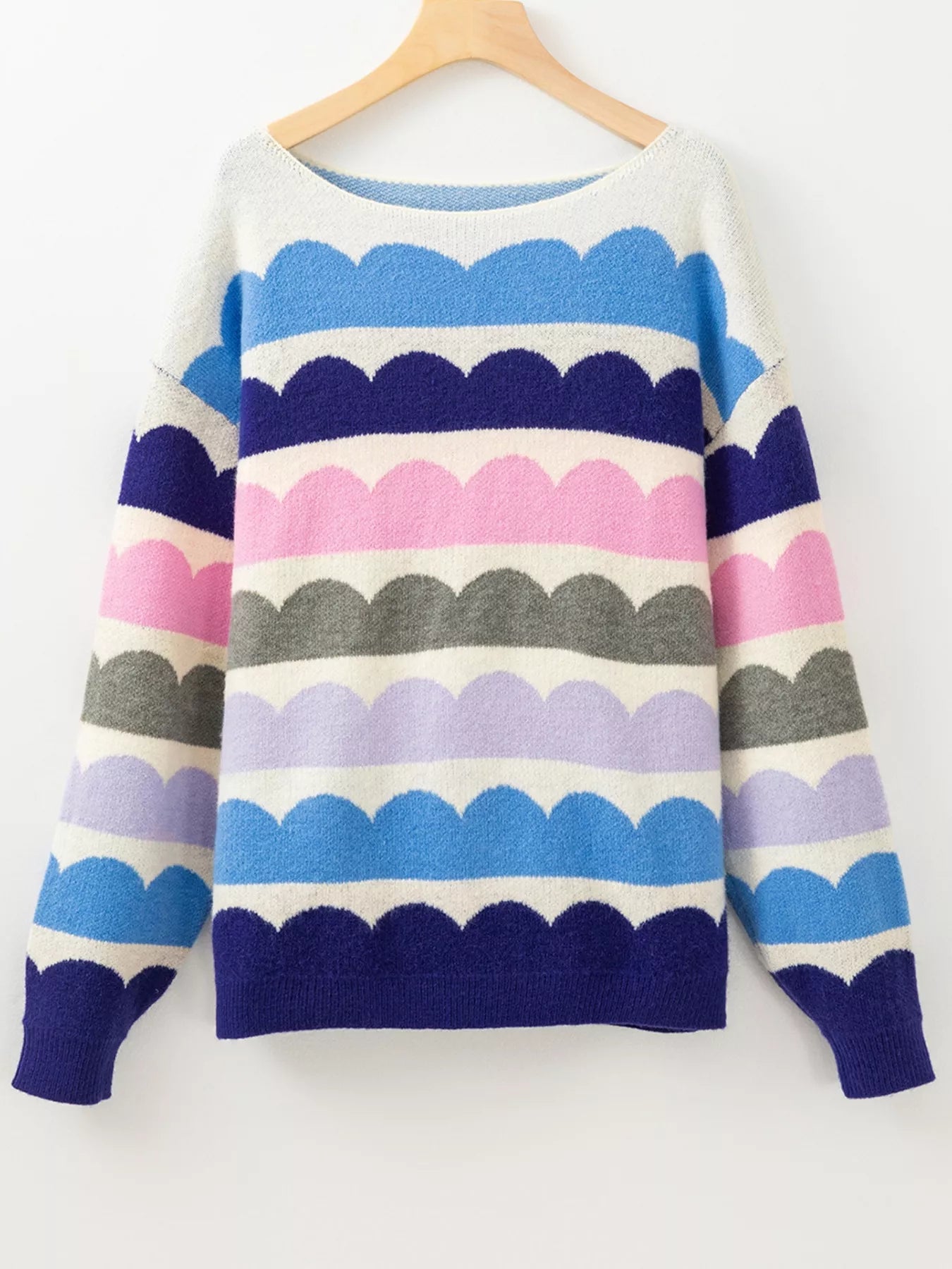 Contrast Boat Neck Sweater