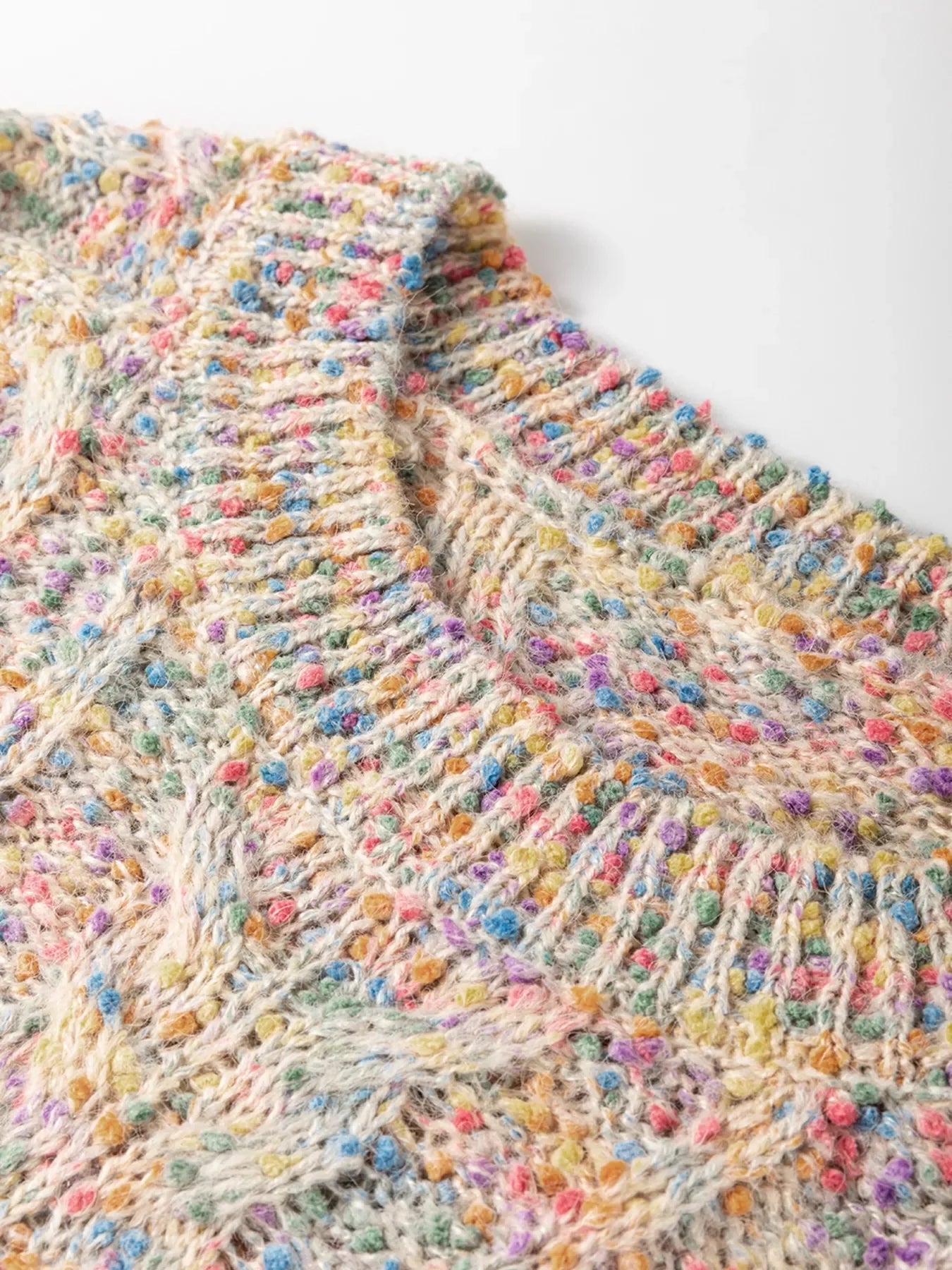 Multicolour Colorful Confetti Wool Ball Knitted Sweater