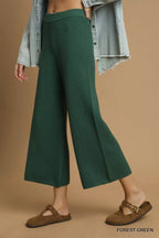 Umgee Textured Knit Wide Leg Pants