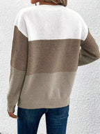 Color Block Long Sleeve Sweater