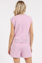 Mittoshop French Terry Crew Neck Top and Shorts Set