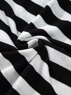 Stripe Slim Fit High Neck Knit Sweater