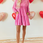 Dahlia Flounce Sleeve Tiered Ruffled Velvet Mini Dress
