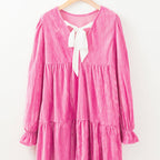 Dahlia Flounce Sleeve Tiered Ruffled Velvet Mini Dress