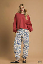 Umgee Scenic Print Casual Sweatpants