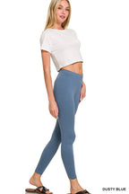 Zenana Cotton Round Neck Top & Legging Set